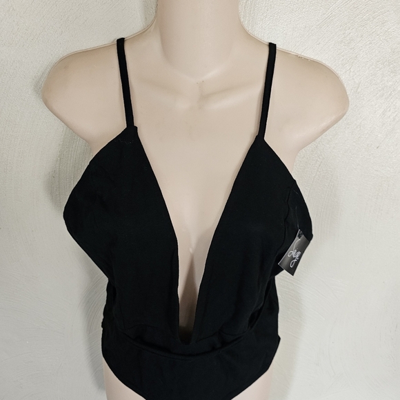 Haoduoyi Saige Black Plunge Strappy Bodysuit Size Womens XL NEW with Tags - Picture 4 of 13